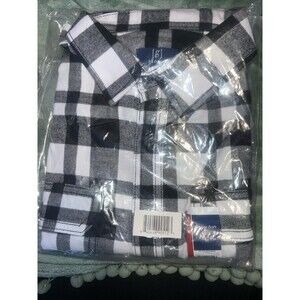Black And White George And Sons Long Sleeve Plaid Button Up MEDIUM